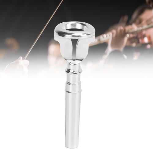 Hilitand Trumpet Mouthpiece TR-08, Silver-Plated Brass for Practice and Beginners