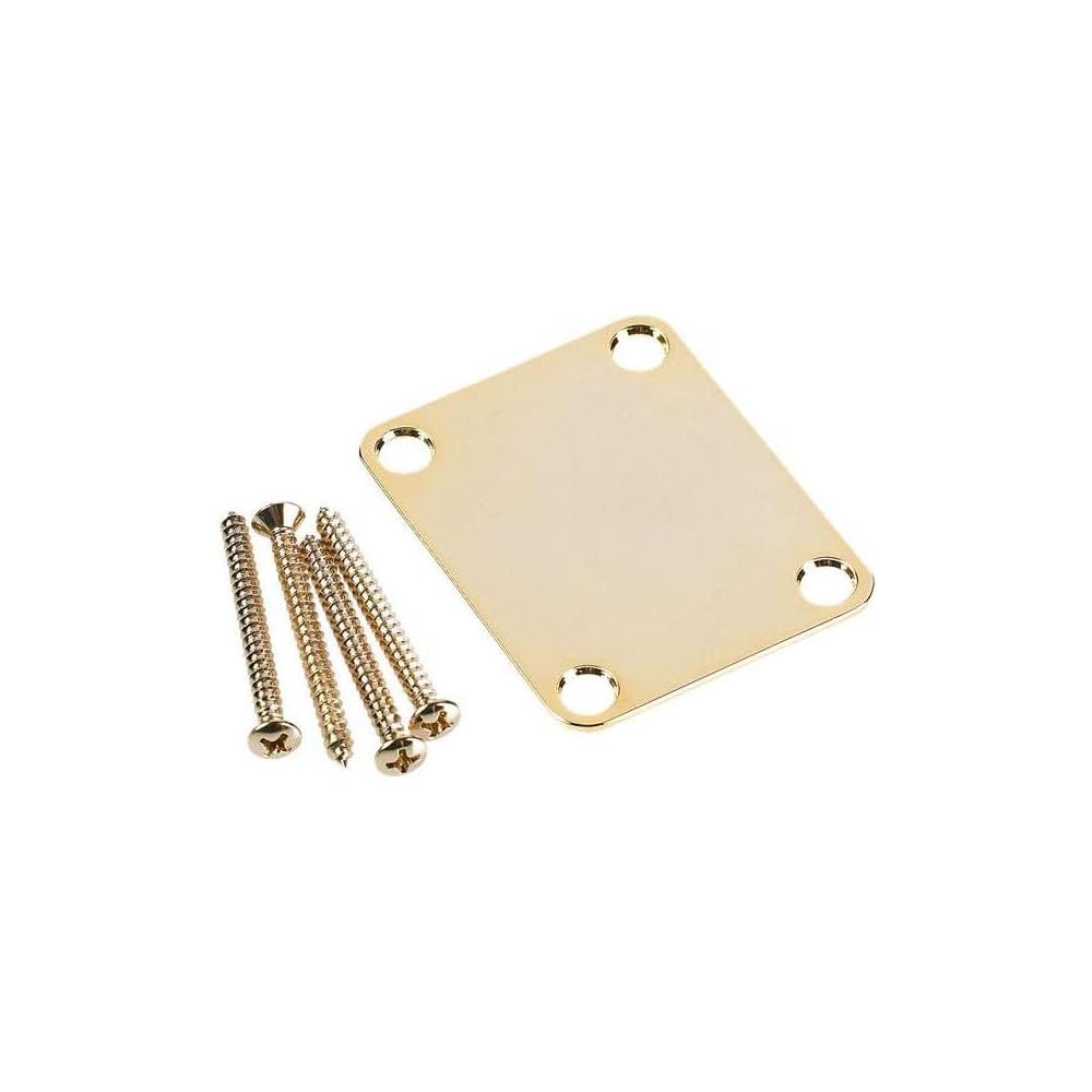 Fender Vintage Neck Plate 4-Bolt Plain No Serial Number Gold Guitar Accessory