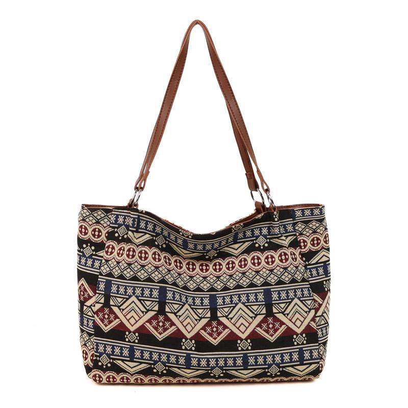 2025 spring new ethnic style women's bags, fashionable contrasting colors, large-capacity niche women's bags, shoulder bags, tote bags, women's bags