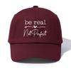 1pc BE REAL Print  Baseball Cap for Adults,  Minimalist Retro Style Casual Soft Adjustable Dad Hat, Perfect As Gift