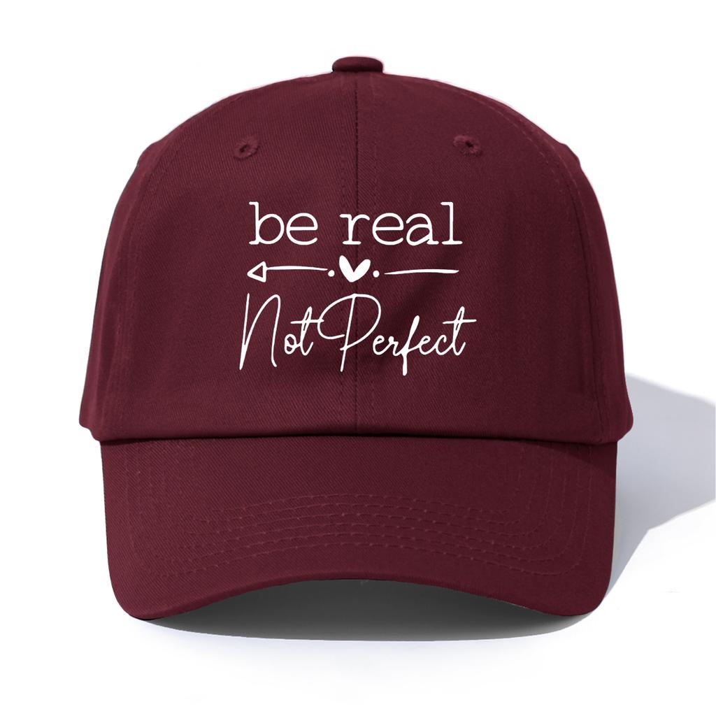 1pc BE REAL Print Baseball Cap for Adults, Minimalist Retro Style Casual Soft Adjustable Dad Hat, Perfect As Gift