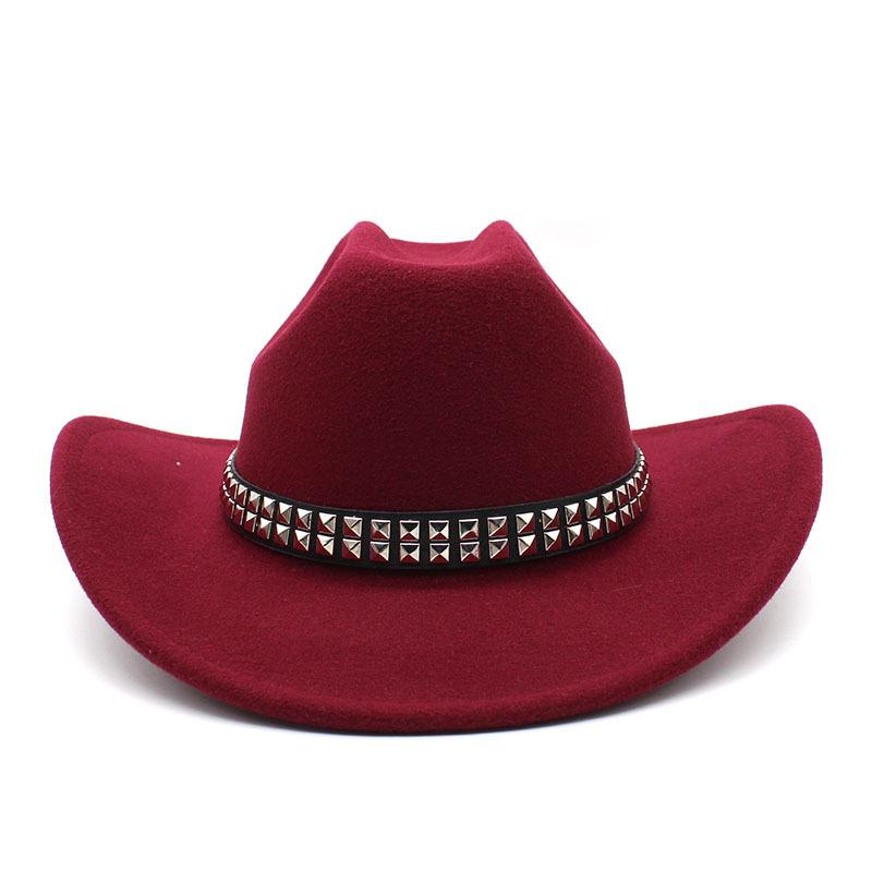 New Artificial Wool Women's Men's Western Cowboy Hat Vintage Gentleman Felt Fedoras Hats Cowgirl Church Jazz Cap Sombrero Hombre