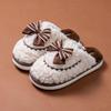 Winter Bowknot Furry Slippers for Couples - Cozy Indoor Cotton Slippers