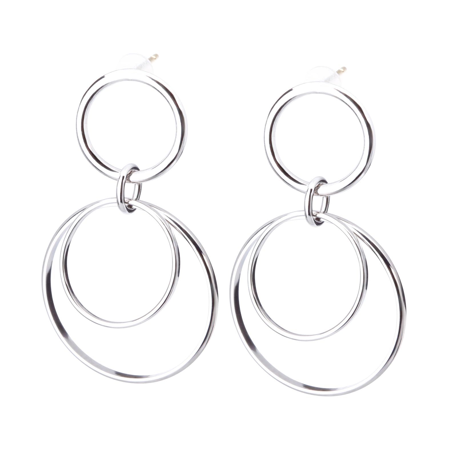 

LOKUMI Made in 18K K18 Triple Circle Swing Nickel Earrings, Japan, Gold, Post, K18, Hypoallergenic, Earrings, Long, Women s, Simple, Stud, Swinging,