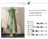 2024 Summer Retro Floral Cotton-Linen Cheongsam with Side Slit and Stand-Up Collar