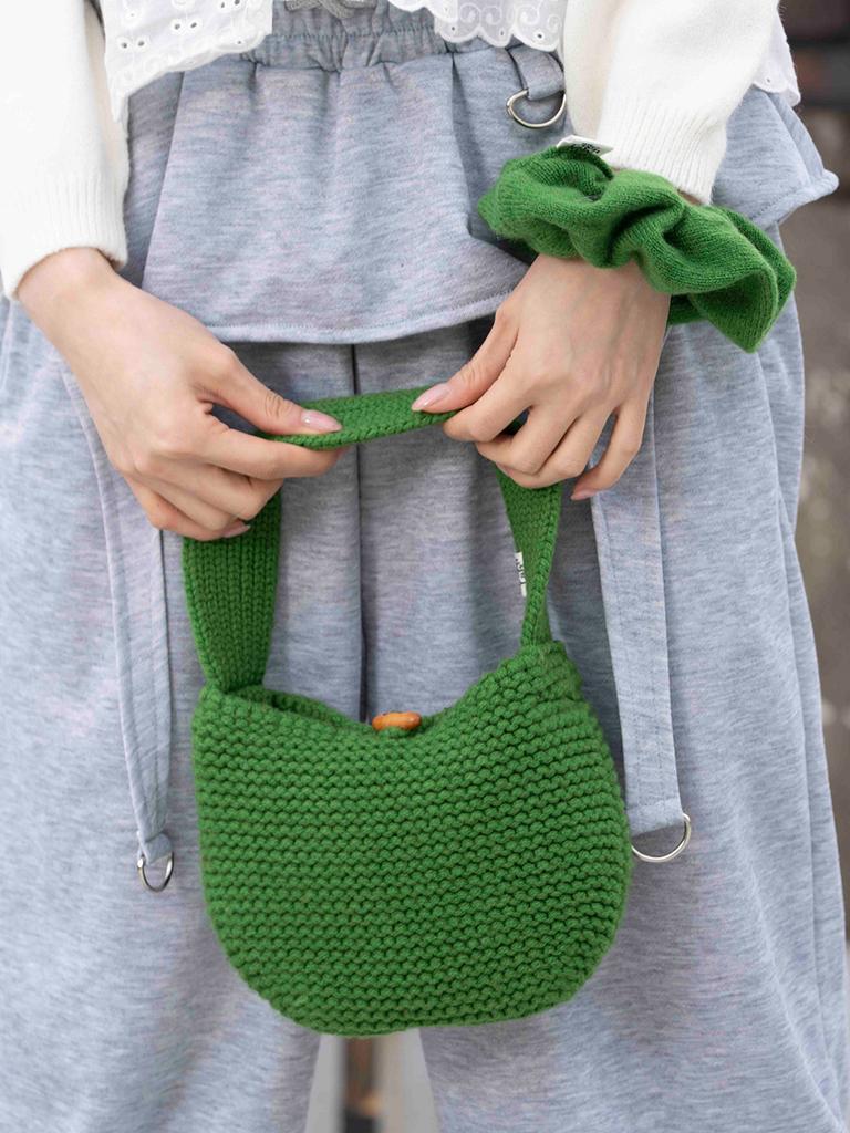 The Green Lab Wool Knit Mini Tote Bag [Green]