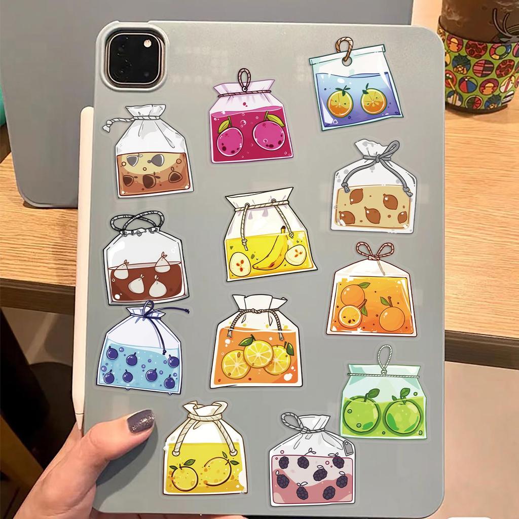 50 Fruit-Themed Waterproof PET Stickers: Creative DIY Decoration for Journals, Phone Cases, Laptops