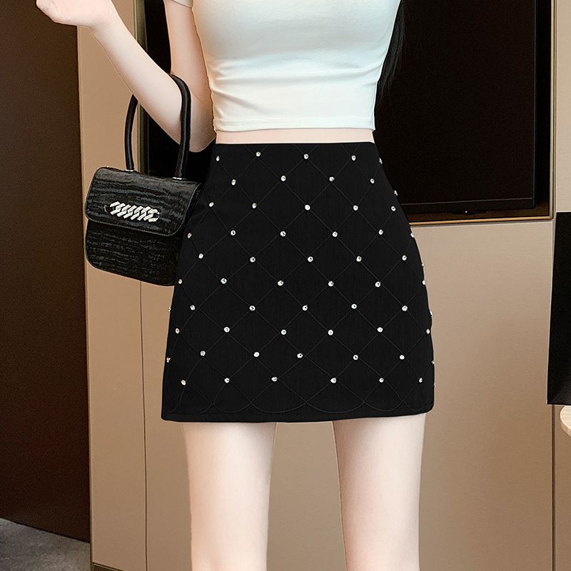 

Темперамент Осень Зима Новый Женский Однотонный С Высокой Посадкой Вышитый Клеш Молния Мода Офисная Леди А-силуэт Короткая Юбка-обертка на бедра XL чёрный