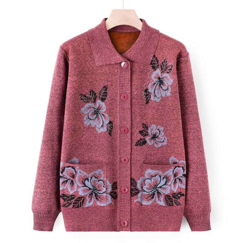 Hodo Women's Fleece-Lined Knit Cardigan for Seniors