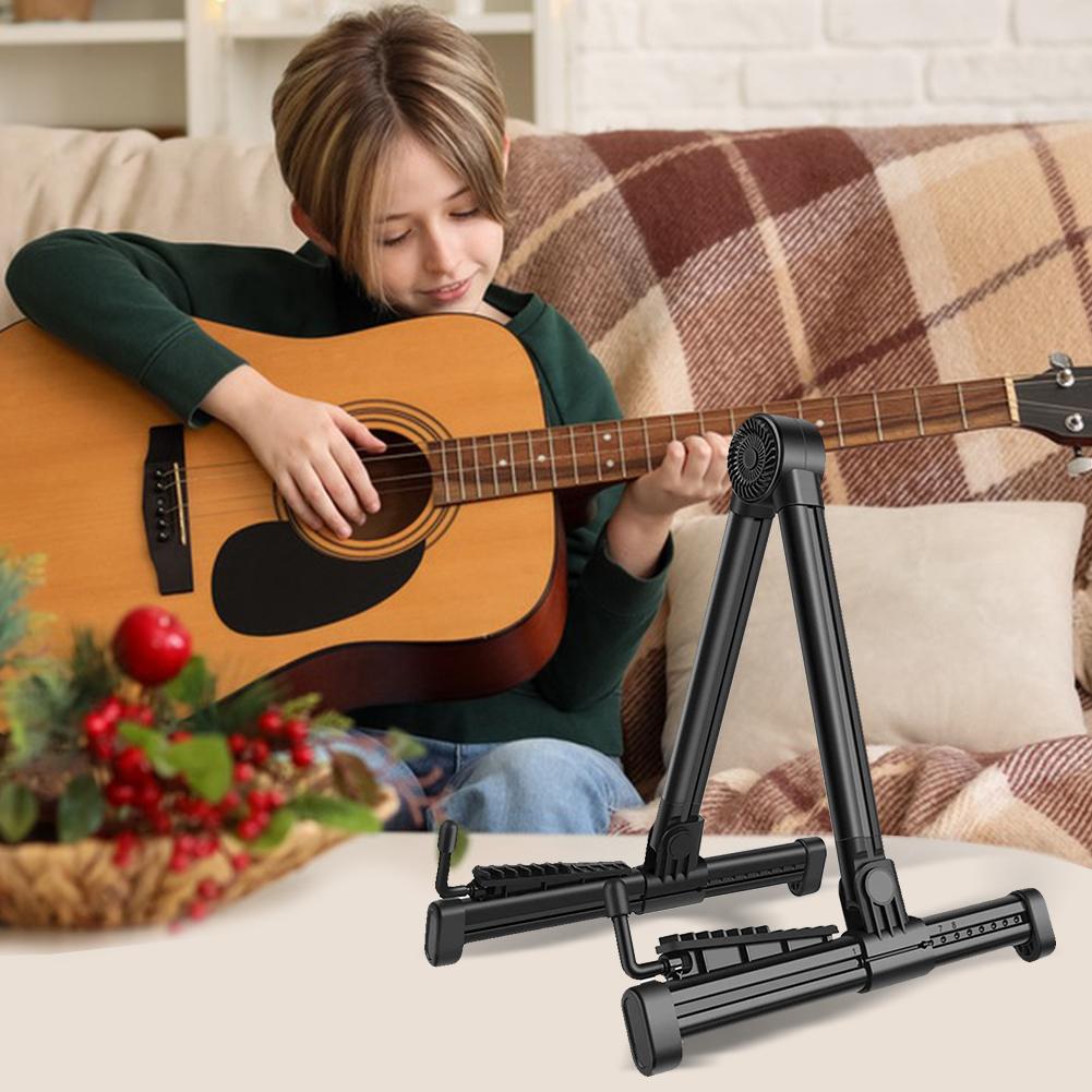 Guitar Stand Folding A Frame Guitar Holder Adjustable Instrument Stand for Acoustic Electric Guitar Bass Ukulele Banjo