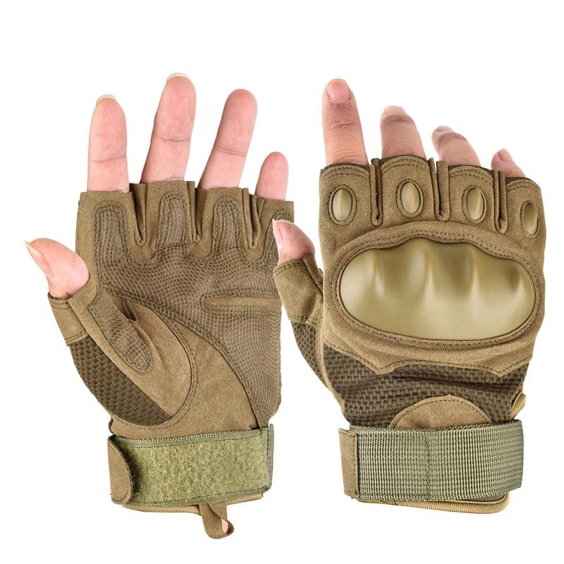 Tactical Half Finger Gloves Outdoor Sports Fighting Training Military Fans Non-Slip Mountaineering Motorcycle Hard Shell Gloves