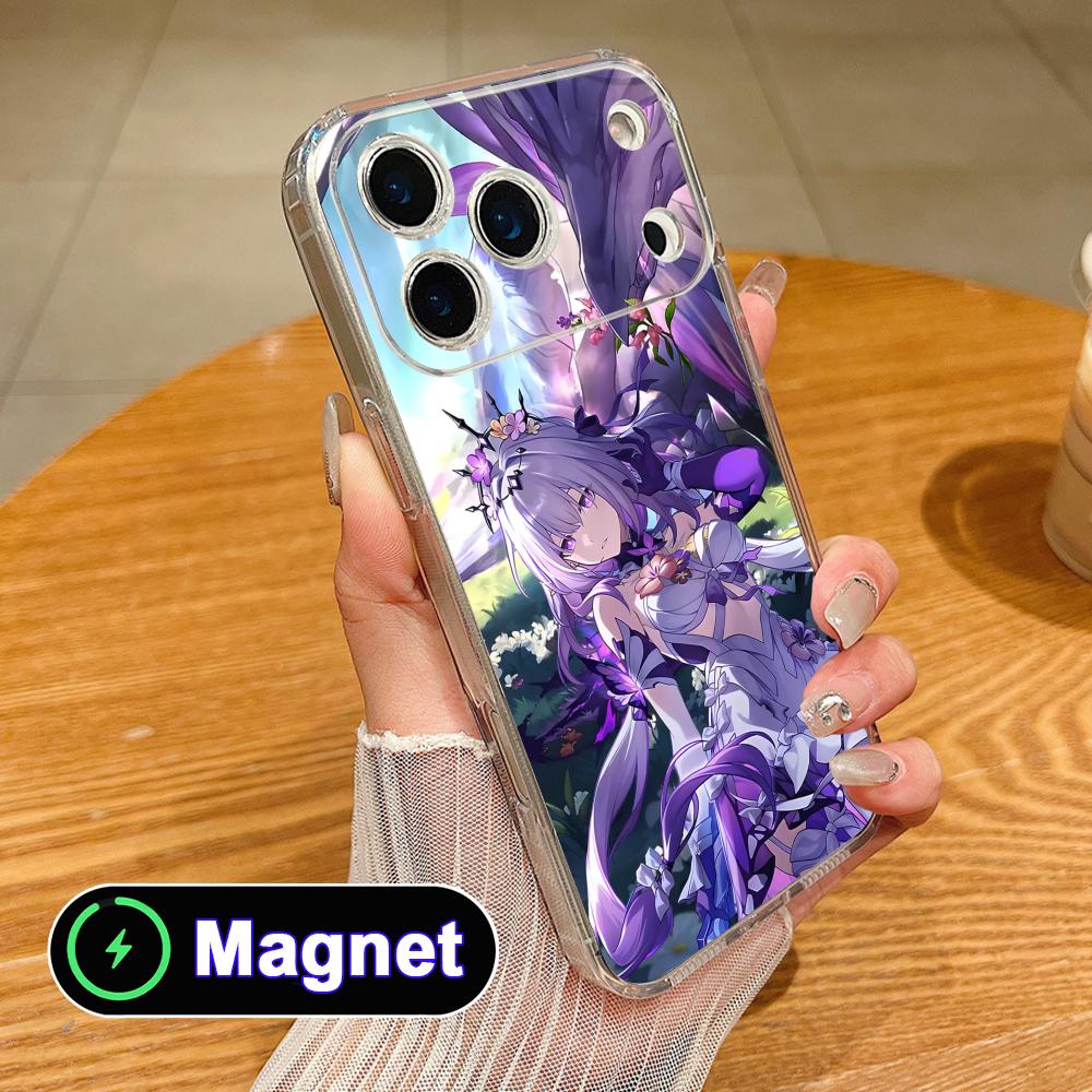 HSR Castorice Clear TPU Magsafe Mobile Phone Case for iPhone 17 16 15 14 13 12 11 Air Pro Max Plus Mini Colorful Cover