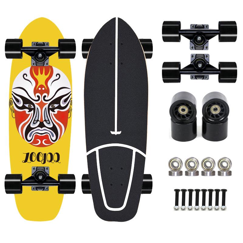 Thailand Maple Big Fish Board Single Upturned Skateboard Walking Board Land Surfboard Brush Street Board Four