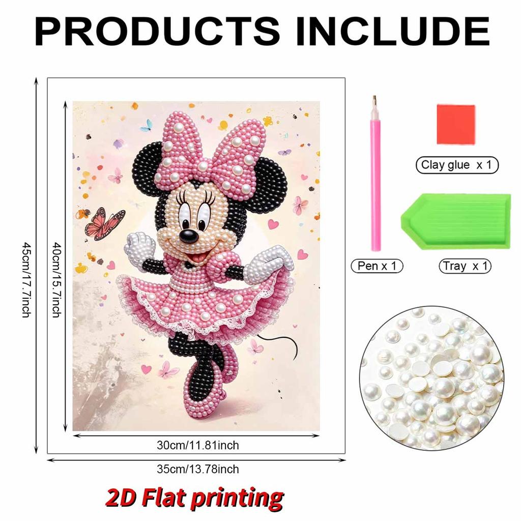 Disney Pearl Painting Minnie Art Pearl Painting Set Pearl Art Painting Wall Decor Handmade Gift Home or Office Decor