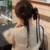 Bowknot Hairslide Barrettes Small Bow Hair Claw Long Silk Ribbon Hairs Clip Stylish Headwear Women Jewelry Decoration