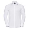 Russell Collection Mens Plain Herringbone Tailored Long-Sleeved Shirt