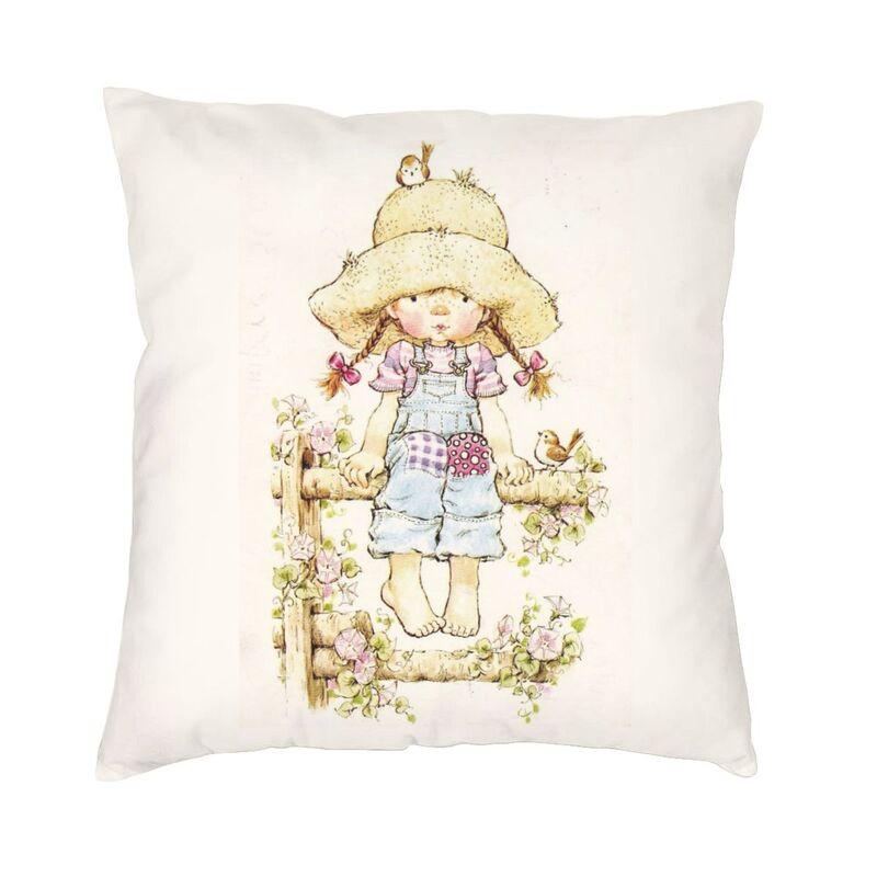 Sarah Kay Girl Cartoon Animation Cushion Cover Doublesided 3D Printing Floor Pillow Case Sofa Cool Pillowcase Home Decoration 30x30cm 12x12in