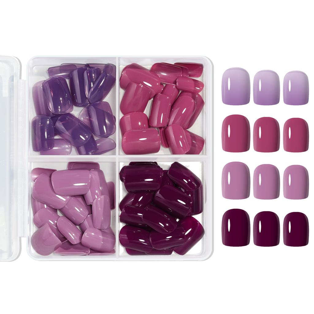 96Pcs Solid Matte Color Fake Nails Acrylic Full Cover Nail Tips Short Ballet Removable Wearing Press On Nails DIY Manicure Tools