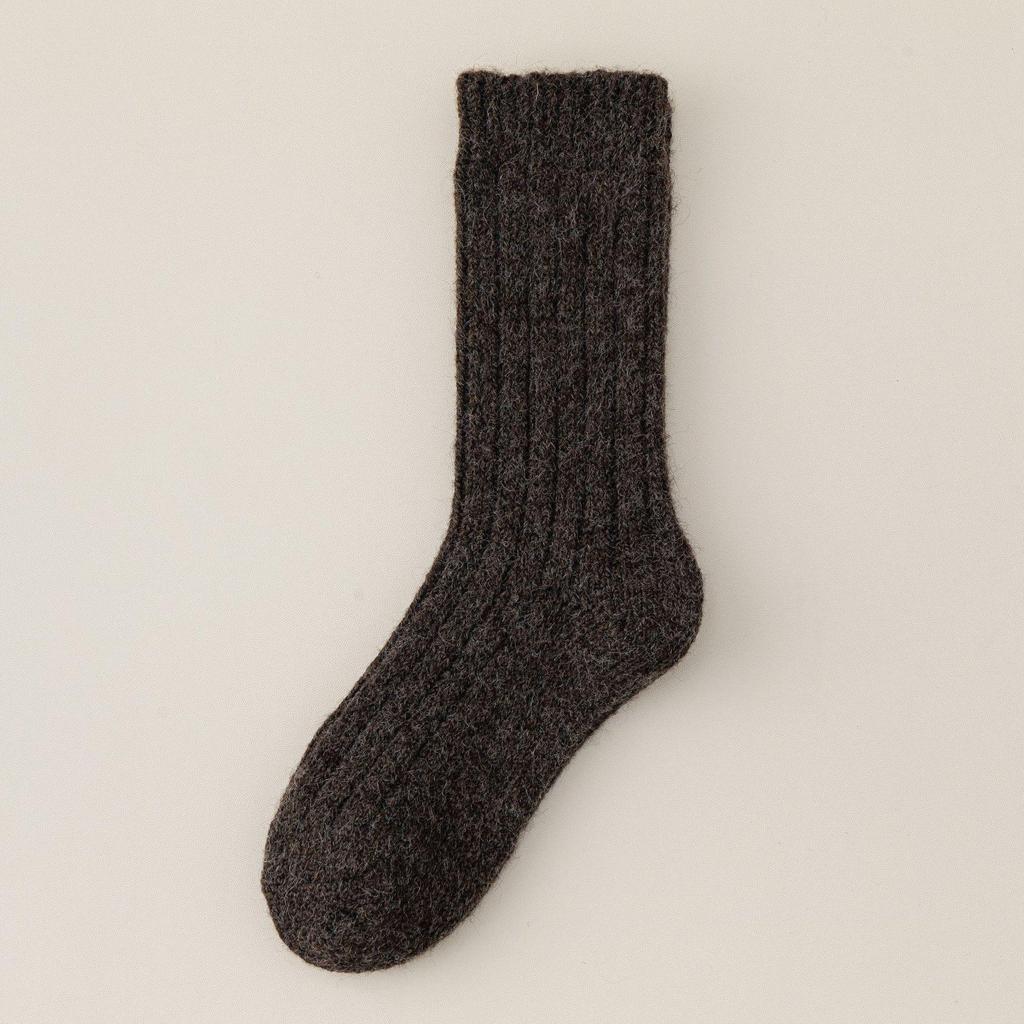 25 Chunky Wool Socks: Solid Color, Vertical Stripe, Japanese Lazy Style, Warm Winter Women's Knit Scrunch Socks.