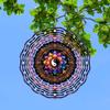 25.4cm 2D Yin Yang Flower Wind Spinner 360° Rotating Hook Laser-Cut Metal Mandala Decor Indoor Outdoor Gift