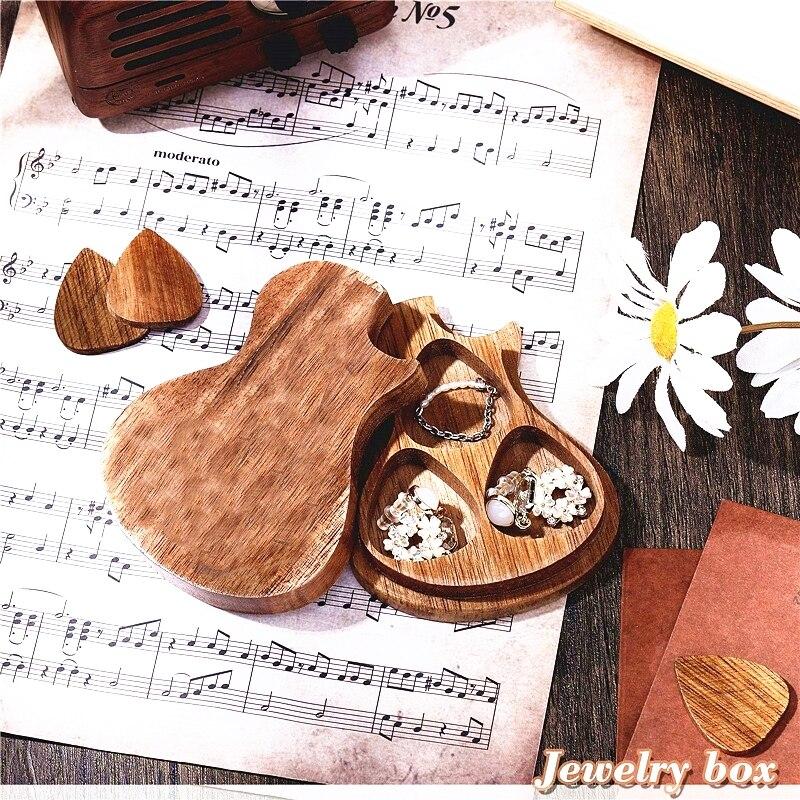 Wooden Guitar Picks Box Guitar Pick Storage Box Holder Plectrum Container No Guitar Picks Included