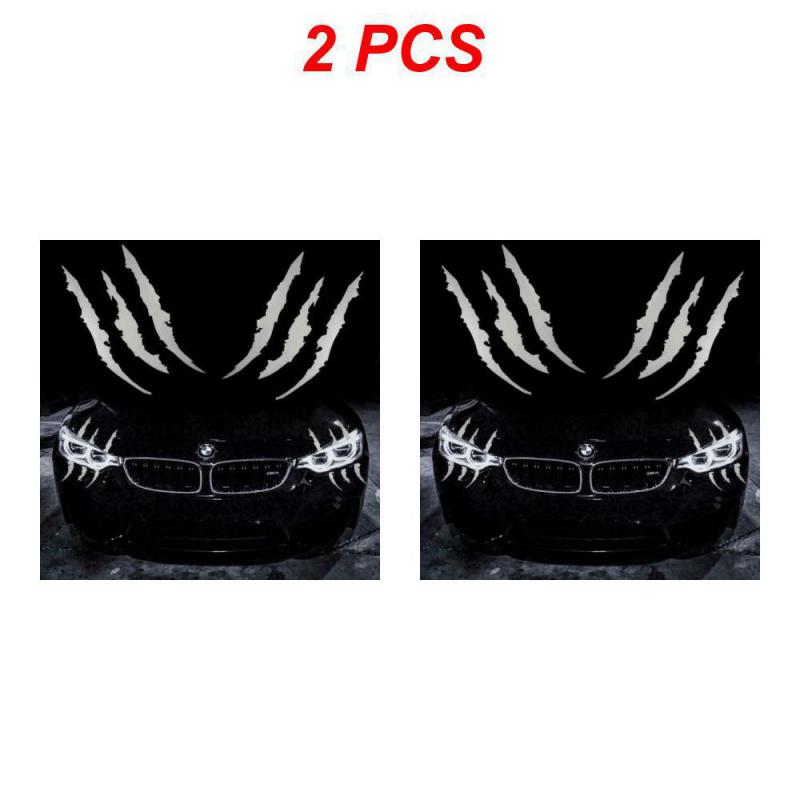 1~8PCS Car Sticker Reflective Monster Claw Scratch Stripe Marks Headlight Decal Auto Exterior Waterproof Vinyl Decal Car