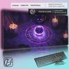 HYBXAXC XXL Witchy Black Cat Mousepad Mystic Crystal Ball Tarot Design Large Gaming Desk