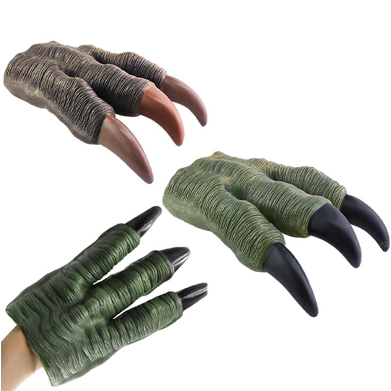 Gloves Halloween Dinosaur Model Animal Hand Puppet Kids Claws Toys Xmas Props