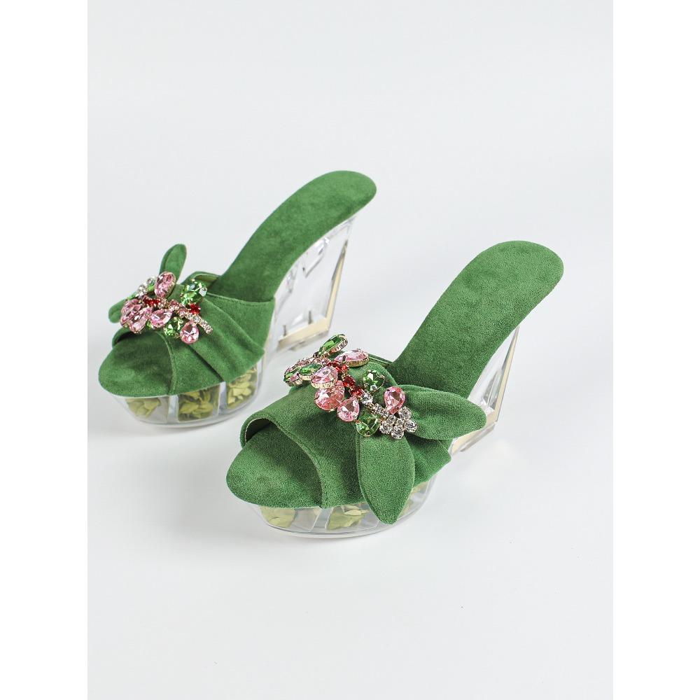 Tacco a Zeppa 11CM Scarpe con Tacco Alto da Discoteca alla Moda Modello Auto Scarpe da Donna Scarpe da Passerella Pole Dance Suola in Cristallo