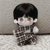1 set Uniform 10cm Cotton Doll Clothes Plaid Overall Doll Dress Up Set  Children's Gift