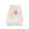 Plus Size Women's Knit Shirt, Round Neck, Loose Fit, Bust 150/160, Mid-Length
