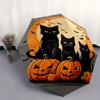 1pc Halloween Night Black Cats Automatic Folding Umbrella - 3 Folding Design, Vivid Cartoon Pattern, Suitable for Outdoor Activities, A Gift for