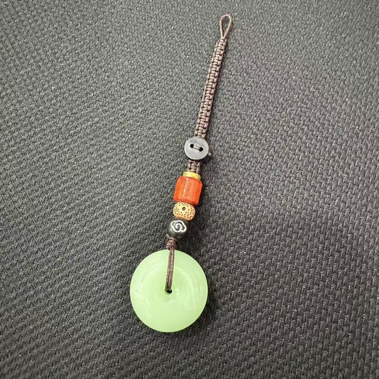 Imitation Agate Chalcedony Jade Pendant Keychain - Creative Couples Gift for Men and Women