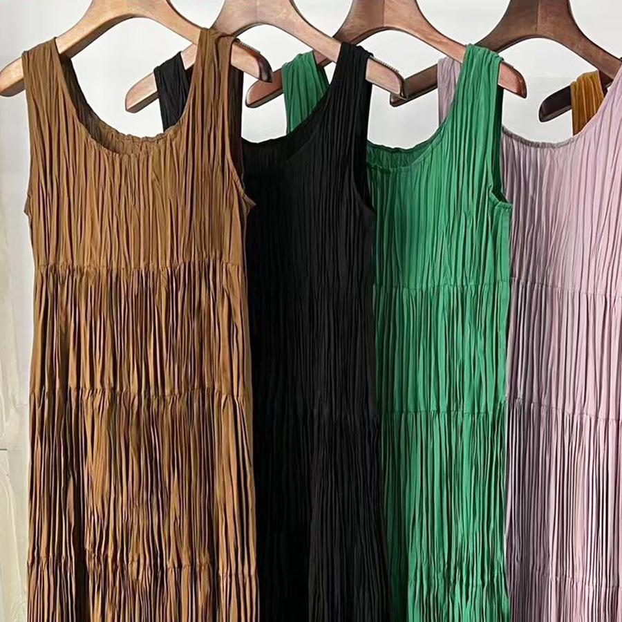 High-End Sleeveless Summer Pleated Skirt for Women