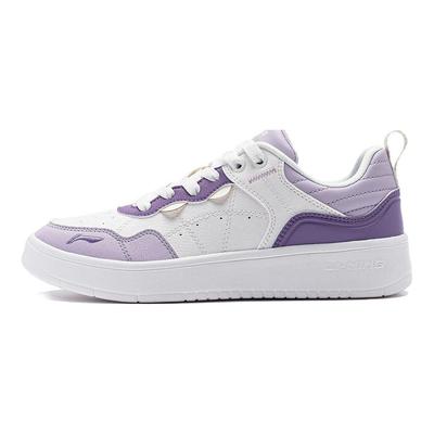Li Ning Xingchu Abrasion Resistant Low Top Skateboard Shoes Women's White Purple AGCT406-2