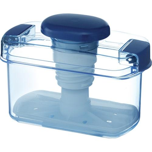 Risu Instant Pickle Container, Square, Clear Blue, 840ml, Hyperpet, Recipe Included, Made in Japan, S-10