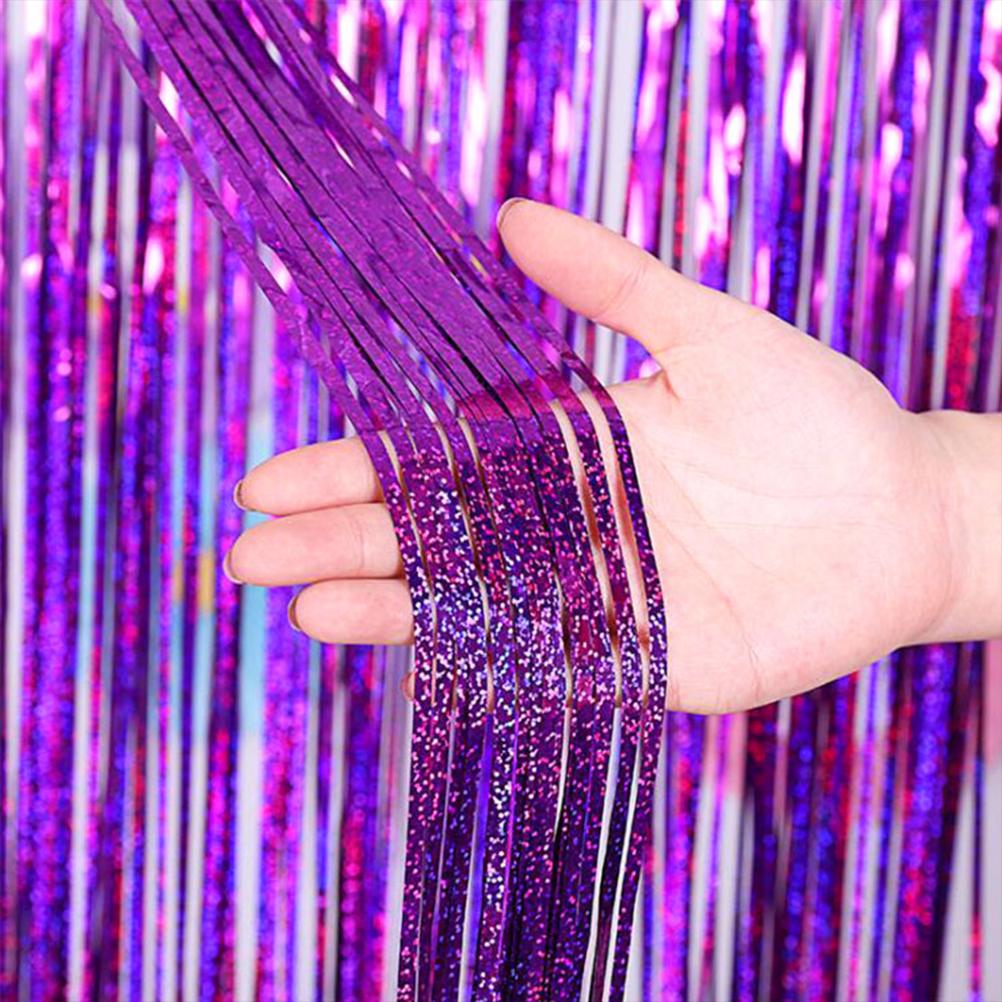 Purple Laser Rain Curtain 1x2M Party Backdrop Wall Decor