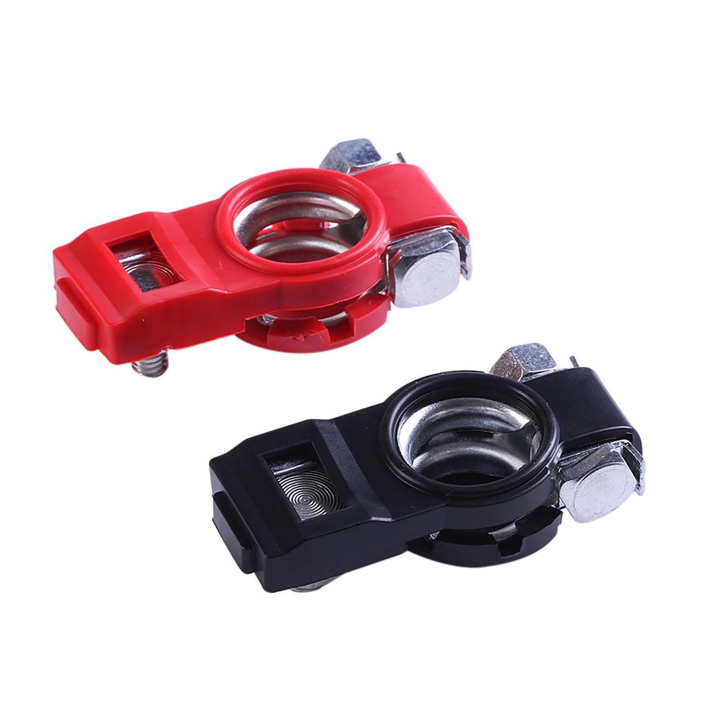 3Pcs Car Battery Terminal Set Negative and Positive with Plastic Cover Good Conductivity Clamps Connector