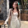 Women's Lightweight Sun Protection Cardigan & Camisole Set - Thin Knit Summer Cover-up Top