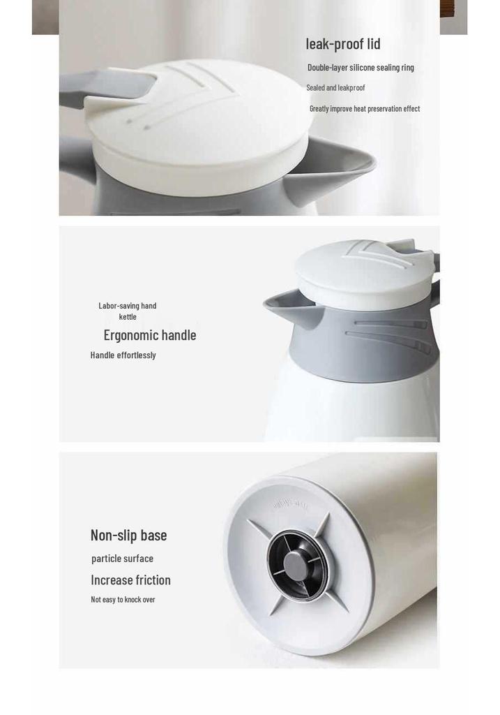 Large Capacity Cat Thermos with Glass Liner - Insulated Kettle for Home and Dorm Use