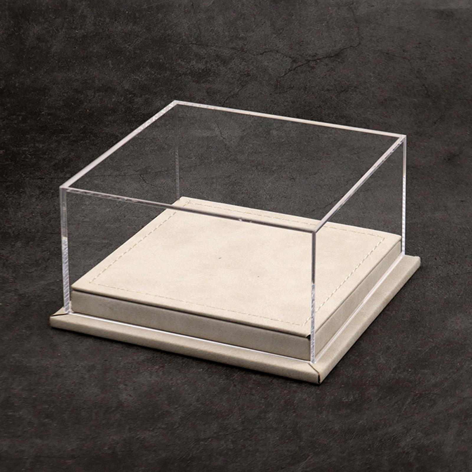 

1/64 Scale Two Car Model Display Case Clear Acrylic Cover Portable Versatile Space Saving бежевий