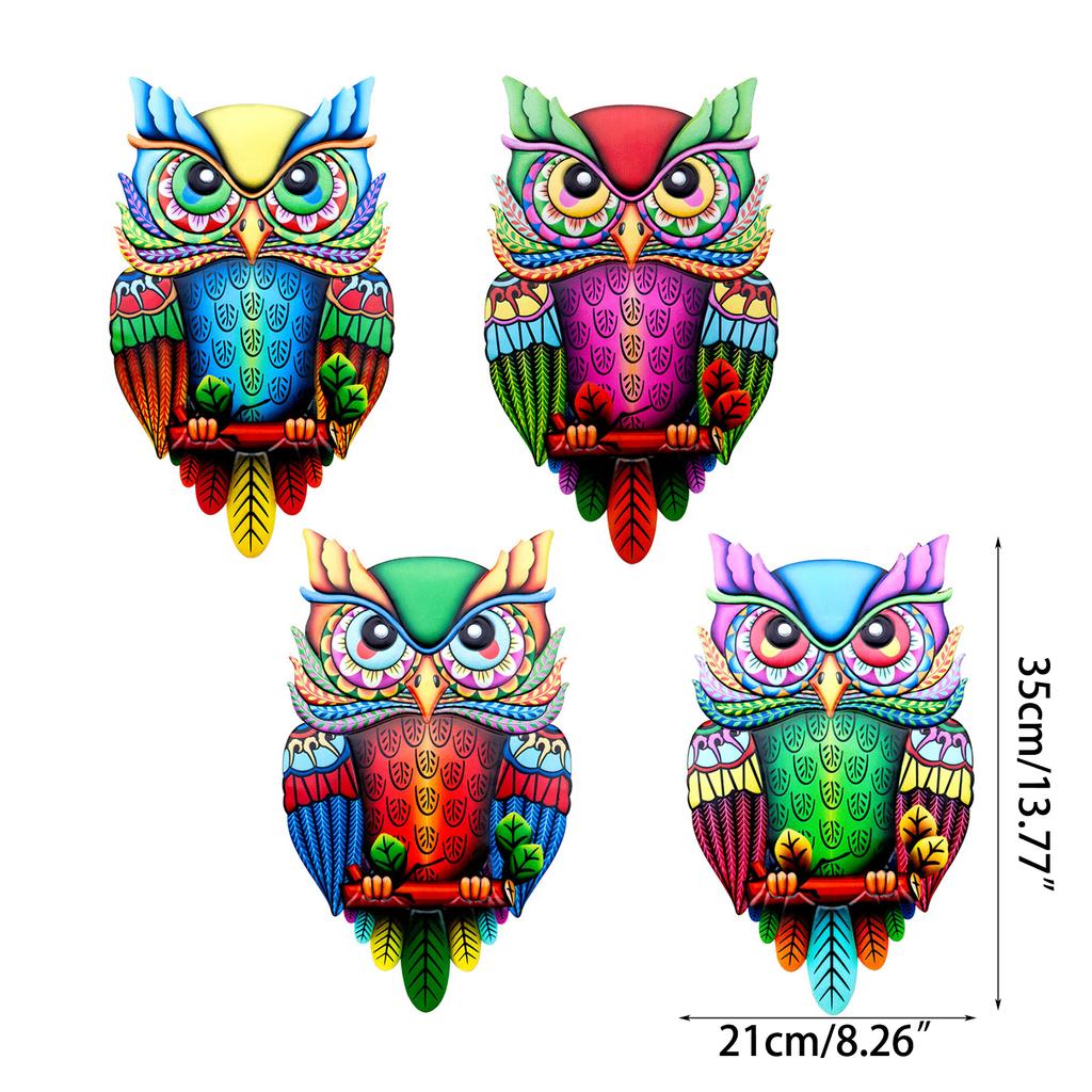 Metal Owl Wall Decorations Outside Garden Decoration Wall Statue Owl Wall Figurine Iron Material for Garden Fence Lawn