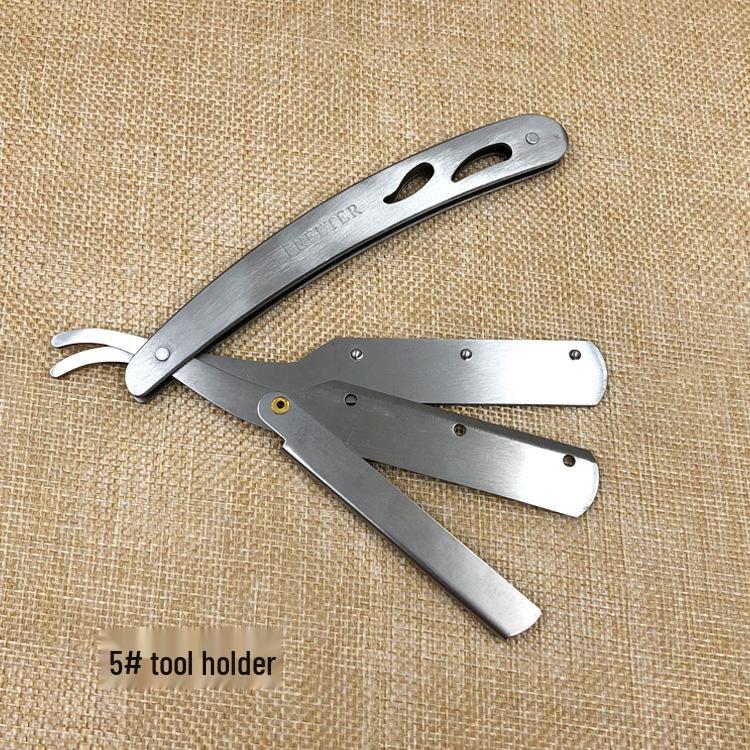 

Stainless Steel Shaving Stand: Old-Fashioned Razor, Eyebrow Trimmer, Folding Knife Holder