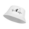 Fishing Heartbeat Print FisherUnisexs Hat Lightweight Breathable Foldable Unisex Fishing Outings Sun Protection Hat for Anglers