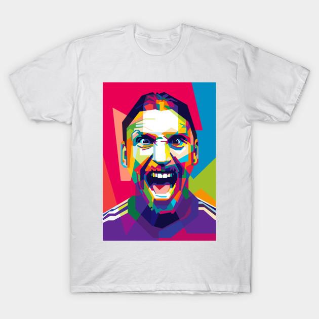 Мужская черная футболка с принтом Златан Ибрагимович Печать на трансферной бумаге без вырезания Хлопковая футболка L белый