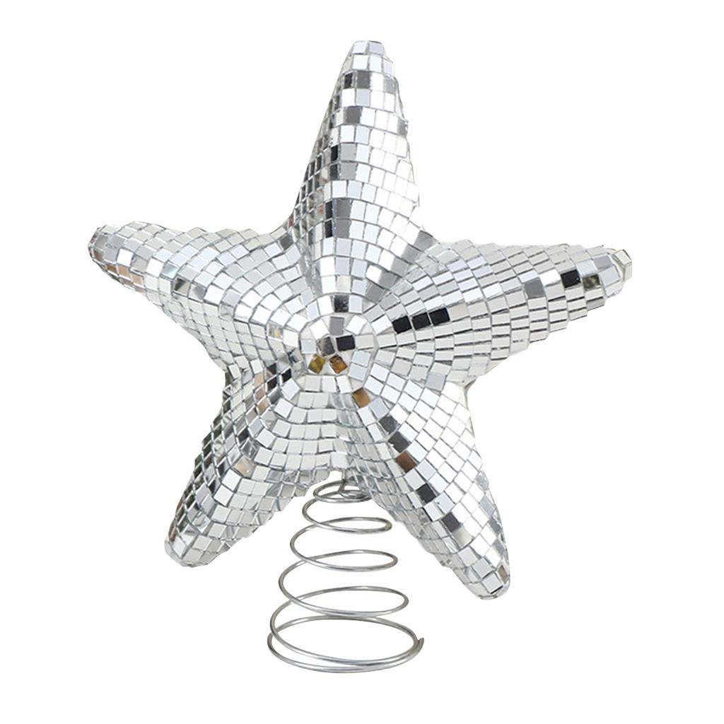 Christmas Star Decoration Christmas Tree Topper Decoration Star Mirror Top Decoration Christmas Party Desktop Ornaments