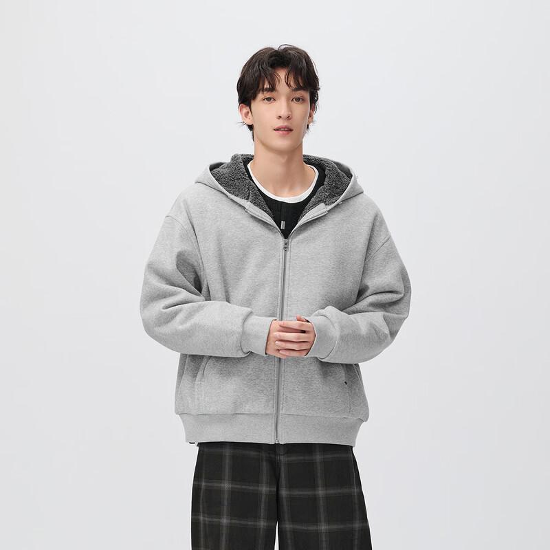 Semir Unisex Winter Hooded Knit Jacket with Faux Fur Trim