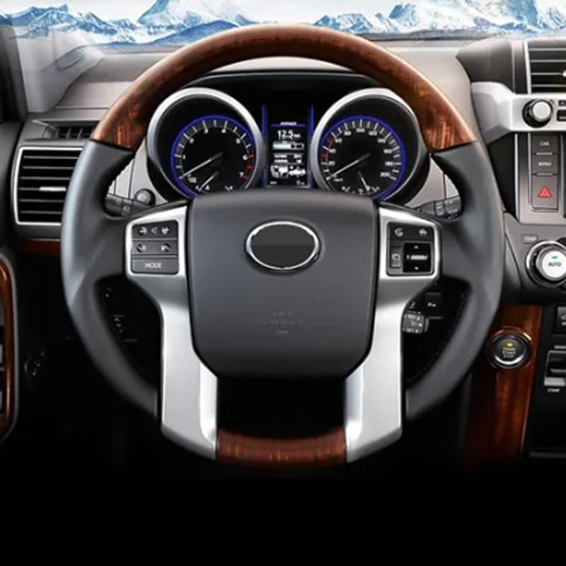 For Toyota Land Cruiser Prado 150 LC150 FJ150 2010-2017 ABS Carbonfiber Inner Steering Wheel Button Cover Trim Car Accessories