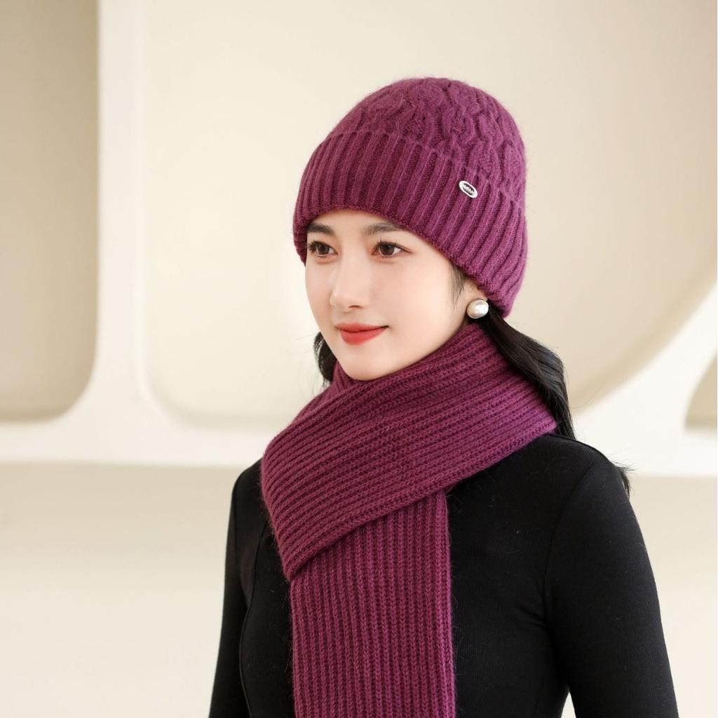 New Style Mom Hat Plus Velvet Thickened Knitted Hat for Winter Warm Rabbit Fur Casual Cold proof Wool Hat