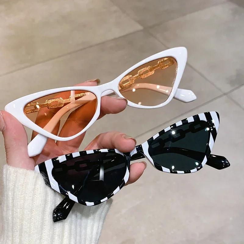 New Cat Eye Sunglasses Woman Trendy Colorful Fashion Eyewear Luxury Brand Designer Popular Sun Glasses UV400 Shades for Ladies